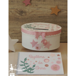 Livre d'or ESSENTIEL Eucalyptus et Colombe rose pastel, blanc et vert pastel